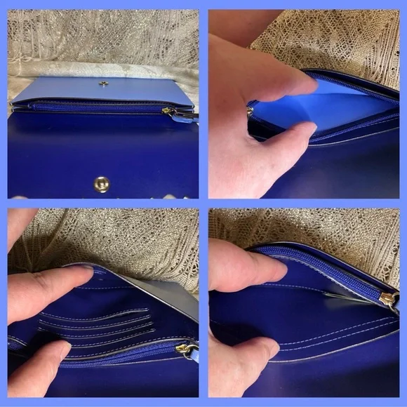 Kate Spade Periwinkle Wristlet Scalloped Detail Mollie Bradbury Street $169 NWOT - Picture 3 of 10